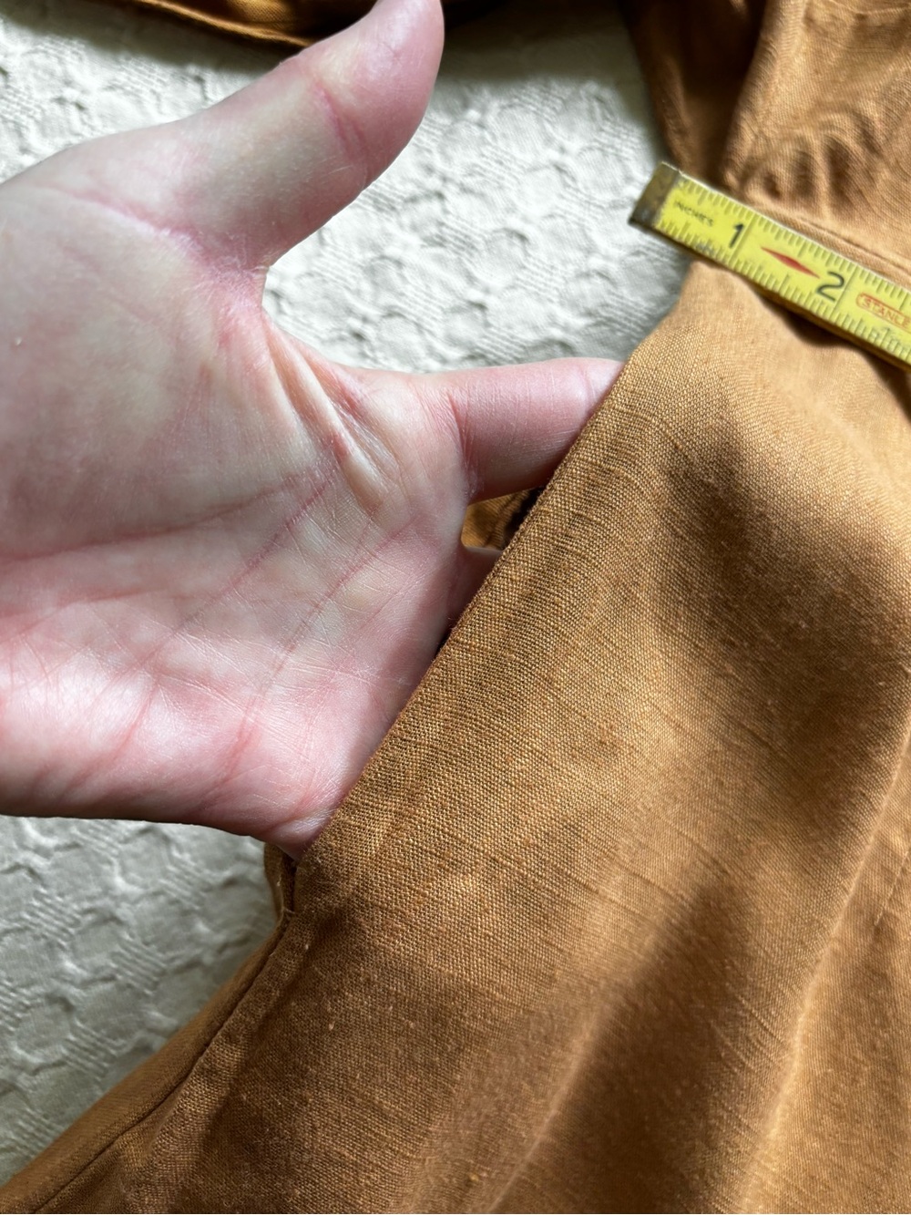 Back-Tie Wide-Leg Jumpsuit in Camel - Picture 10 of 16